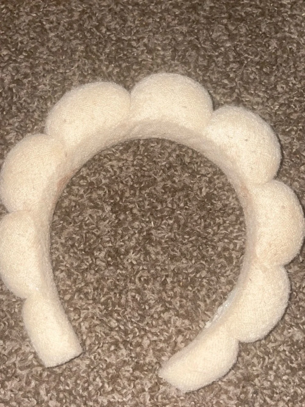 Plush Bubble Headband in Cream - Women's Accessory
